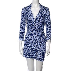 Diane Von Furstenberg Nwot DVF New Jeanne Two Jersey Printed Wrap Dress Floral 4